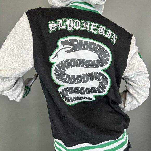 Harry Potter Slytherin Sweatshirt Varsity Jacket - Picture 3 of 10